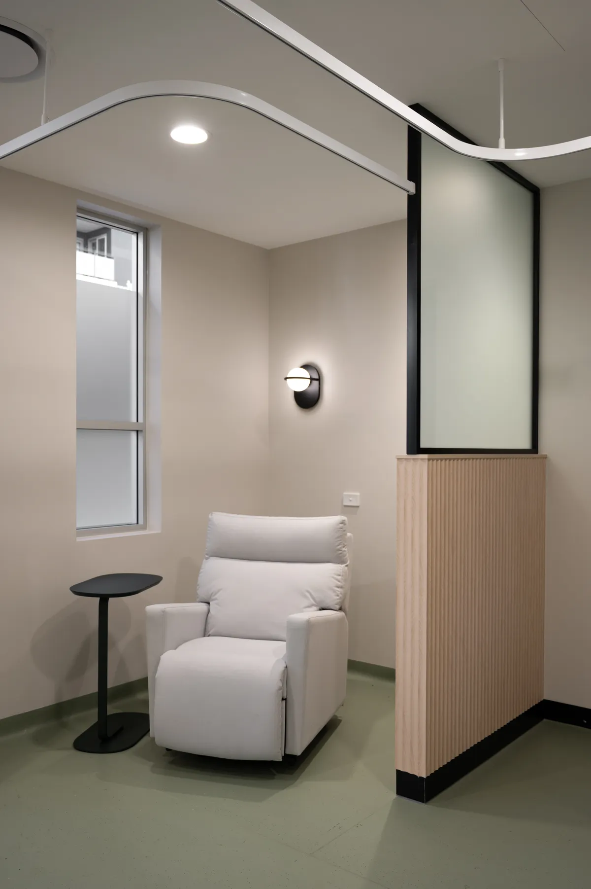 Private infusion bay with recliner at Hunter Blood Group