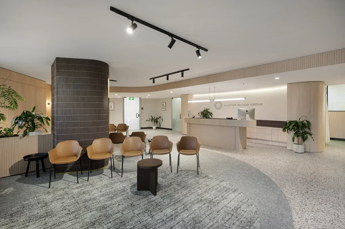 Hunter Blood Group reception and waiting area in Newcastle West